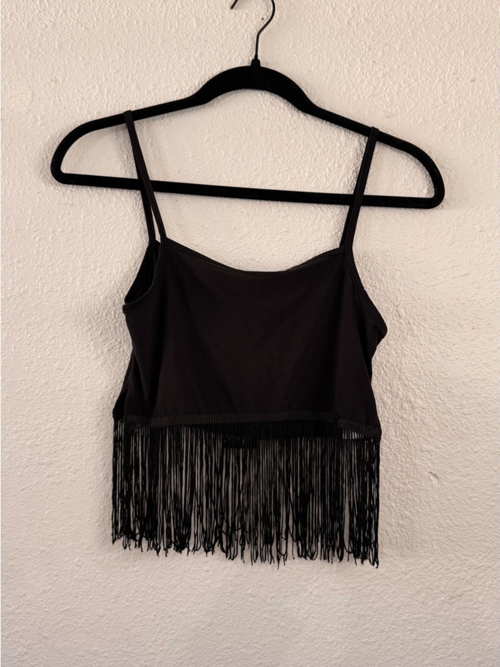 Black Fringe Camisole Tank